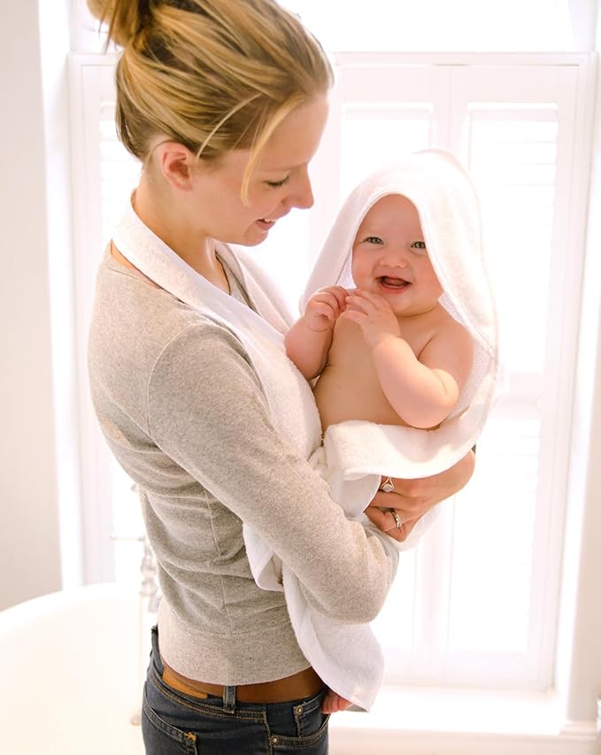 White Hands Free Baby Towel