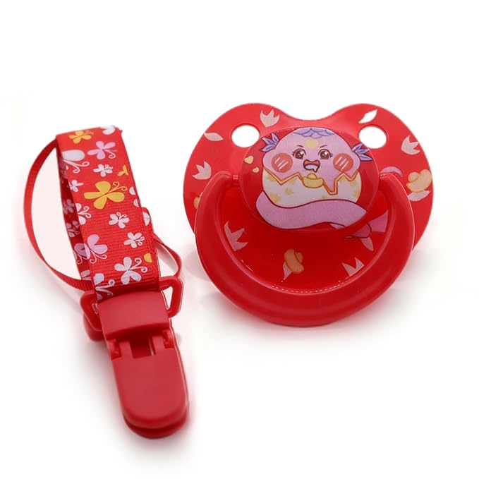 Adult Pacifier for Anxiety: Cute Paci Large Shield for Sleep - Handle Binky with Pacifier Holder Clips