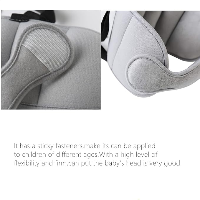 Car Seat Head Support Band, Safety Car Seat Neck Relief, Adjustable Child Car Seat, Infants and Baby Head Support(Gray)
