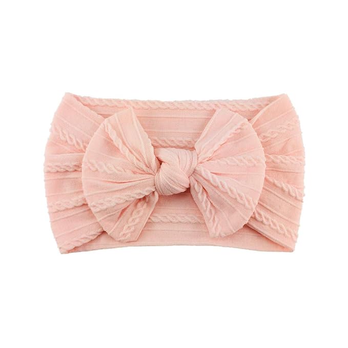 Toptim Baby Girl Bows Nylon Headbands Jacquard Design for Newborn Infant Toddler Little Girls (16-Pack)