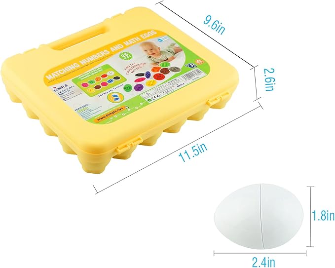 Dimple 26 Match & Play Number and Math Egg Toy with Holder – STEM Educational Eggs, Number & Arithmetic Recognition, Color Sorting Puzzle, Easter Toys, Learning Gift for Kids & Toddlers