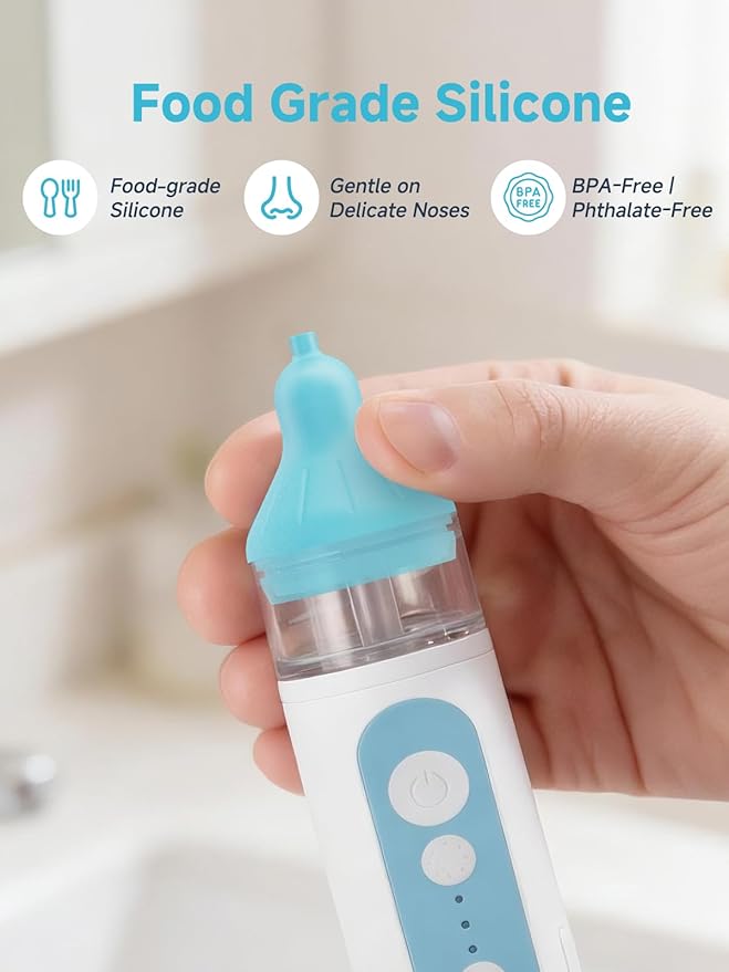 Nasal Aspirator Replacement Tips Compatible with Frida Baby Nose Sucker, Soft Silicone Tips for Infant & Toddler, BPA-Free Reusable Replacement Parts Accessories, 6pcs