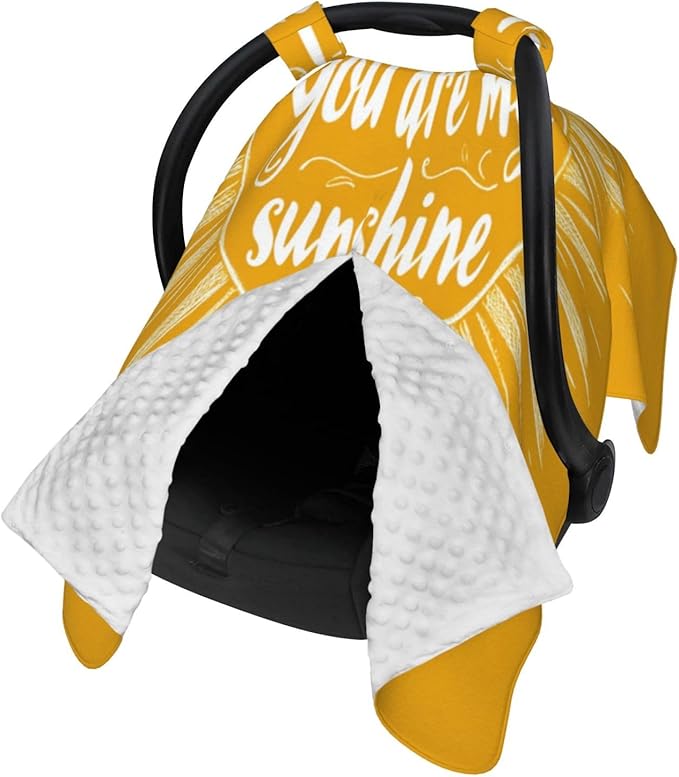 Heart-Shaped Sun You are My Sunshine Car Seat Covers for Babies, Infant Car Seat Canopy, Mom Nursing Breastfeeding Covers, Warm Carseat Canopy for Newborn