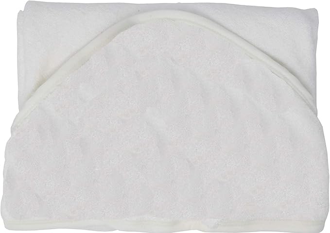 BY LORA Hooded Baby Towel - 100% Rayon from Bamboo, Solid Color Soft Bath Towel with for Babie, Toddler, Infant - Ultra Absorbent - White - Small