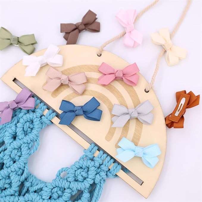 12 PCS Baby Bow Bangs Hair Clips Tiny Snap Clip for Infant Toddler Girl Mini Grosgrain Ribbon Hair Bow Barrettes Girls Hair Accessories (1.75" jojo bow Macaroon 12 PCS)
