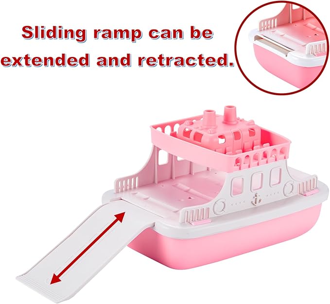 Floating Ferry Boat Bath Toy with 4 Mini Cars for Toddlers | Mold-Free Water Playset for Bathtub, Beach & Pool | Fun Birthday for Kids