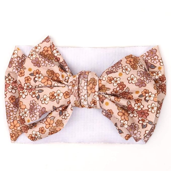 KIDOCHEESE Oversized Baby Headbands with Bows - Elastic Nylon Hairbands, Head Wraps and Hair Accessories for Newborns, Infants, Toddlers and Kids