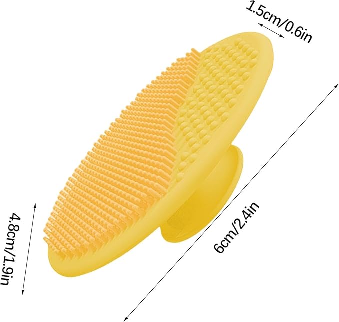 Generic Baby Scalp Brush - Silicone Hair Scrubber & Scalp Massager Comb for Newborns & Babies - Cradle Cap Bath Brush, Yellow