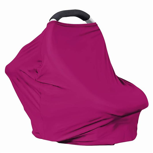 Solid Color Car Seat Nursing Breastfeeding Cover, Multi Use Cover Cozy Carseat Canopy Cover, Infant Babies Stroller Cover,Ultra Soft Stretchy Nurse Gifts Deep Red Breastfeeding Cover