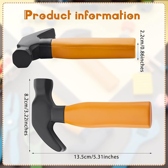 Zhanmai 2 Pcs Toy Foam Hammer, Fun Gift for Boys & Girls, Simulation Hammers to Release Anxiety, Classroom Educational Toy for Teens and Toddlers (Black)