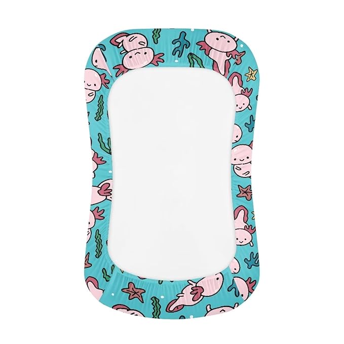 Axolotl Ocean Baby Infant Lounger Cover Girls Boys Newborn Snuggle Me Pillow Covers for 0-12 Months Comfy Covers Nest Soft Crib Mattress Sheets