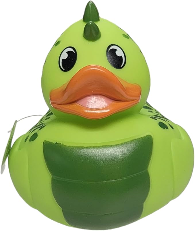 Big Rubber Ducky Collectible Mix (5.5") Alien, Robot, Dinosaur, Splat, Ninja, Confetti, Pink Heart, Yellow, Unicorn and Astronaut. Perfect for Ducking (Dinosaur)