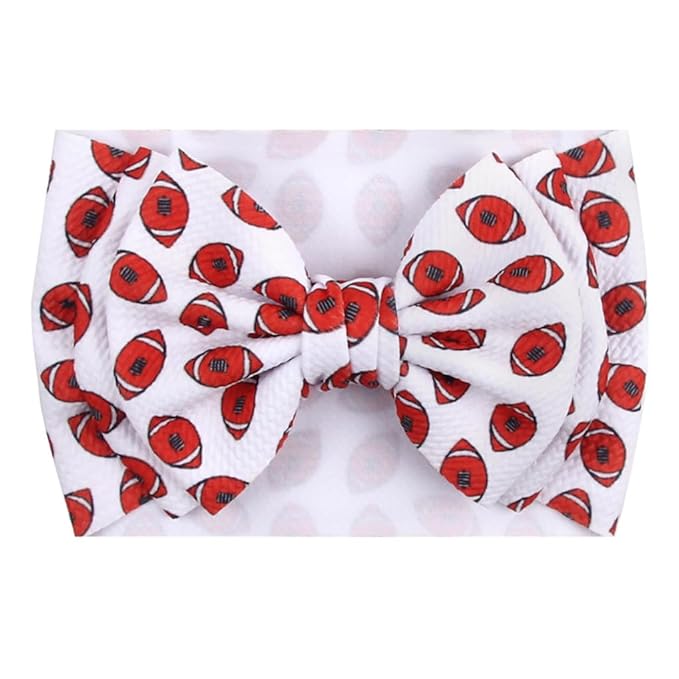BBTDIN Baby Football Turban Headband, Football Bows Hair Band Bow for Baby Girl or Boy, Fabric, 5 Inch, 3-24 Months, Unisex