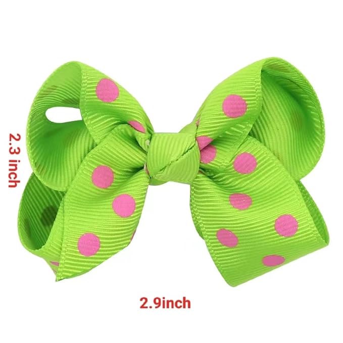 Grosgrain Ribbon Polka Dot Hair Bow Baby Girls Polka Dot Hair Clips Infant Toddler (orange)