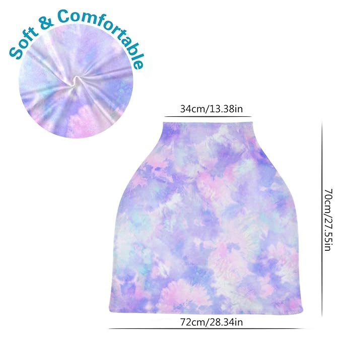 Nursing Cover Breastfeeding Scarf Rainbow Tie Dye Baby Car Seat Covers Floral Pastel Soft Breathable Infant Carseat Canopy Stroller Cover for Boys Girls