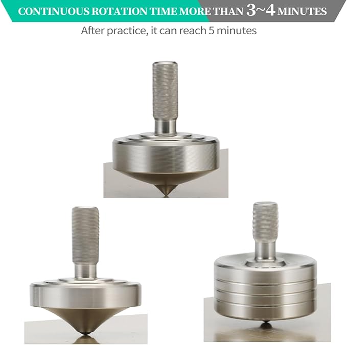 Stainless Steel Spinning Top, Precision Mini Desktop Gyroscope, Kill Time Reduce Stress ADHD Toys, Perfect Balance Gyro (3PCS Style 2+3+4)
