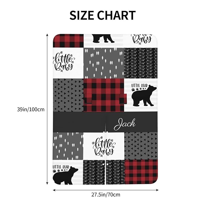 Personalized Woodland Bear Baby Car Seat Canopy for Babies with Name, Custom Red Baby Car Seat Covers for Girls, Opening Minky Nursing Breastfeeding Cover Infant Carseat Canopies for Newborn