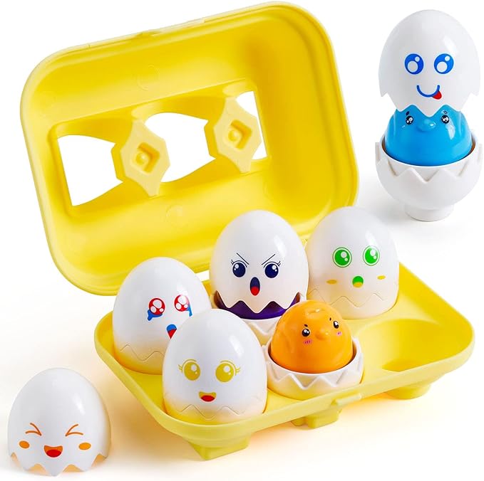 SYHLN Matching Easter Eggs Toys for 1-3 Year Old Girl Boy, Educational Montessori Toys for Toddlers 1-3 Year Old, Learning Baby Toys 12-18 Months, One First Birthday Gifts Age 1-2