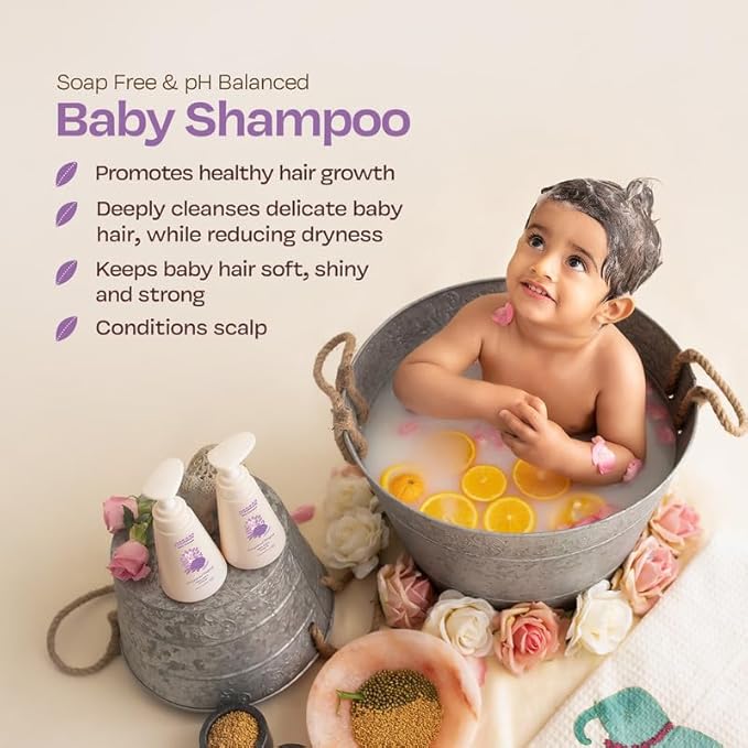 MAATE Baby Shampoo (400 ml) | Deep Cleanses, Nourishes Scalp & Hair | With Ayurvedic Herbs like Shikakai & Amla | Baby Shampoo For Kids 0-12 Years | Baby Hair Shampoo | Tear Free & Chemical Free