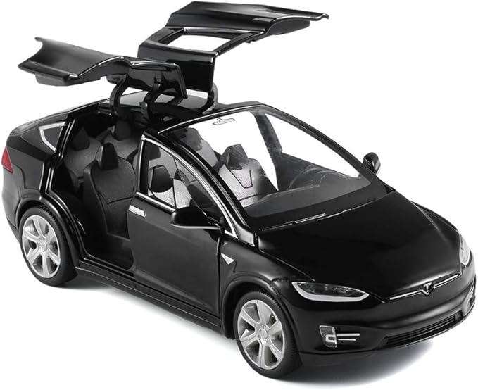 1/32 Model x Metal Die Casting Toy Car for 3 to 12 Year Old Boy Pull Back Car Toy with Sound and Lights (Black)