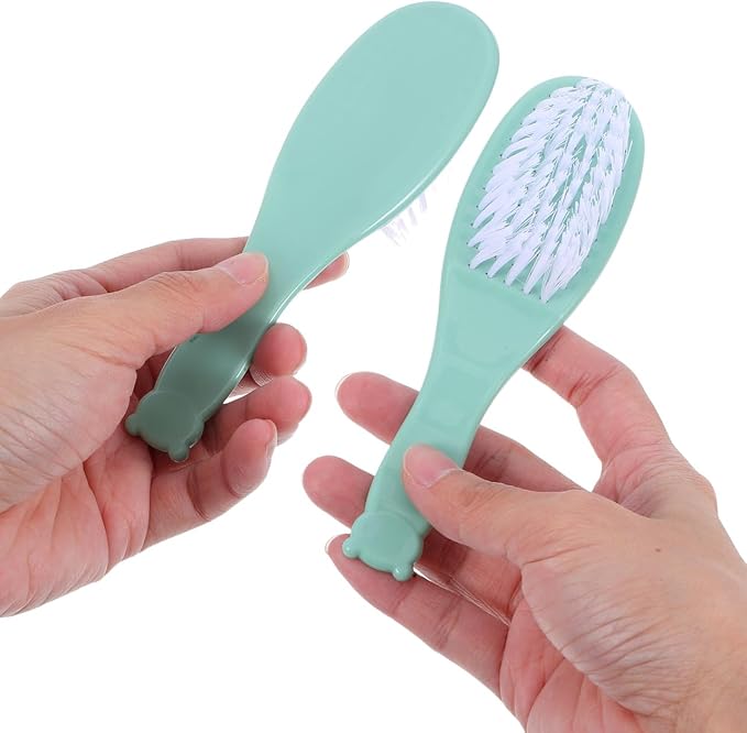 Baby Hair Brush and Comb Set for Newborns Infant Hair Care Lightweight Portable 5.31 Inch Household Infant Convenient Soft Synthetic Hairbrush for Gentle Scalp Massage and Detangling