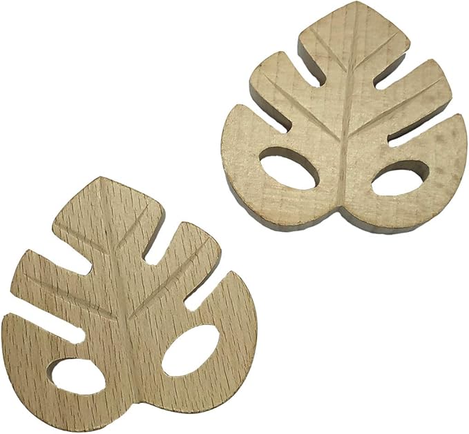 5pcs Lovely Cartoon Wood Leaf Pure Natural Animal Shape Beech Wooden Handmade DIY Necklace Pendant (5pcs)