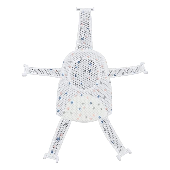 Asixxsix Bath Seat Support Net, Five Corner Baby Bath Seat Support Net Skid Proof Adjustable Baby Bath Support Net Universal Breathable Baby Shower Net for Newborn 0 to 18 Months (Star)