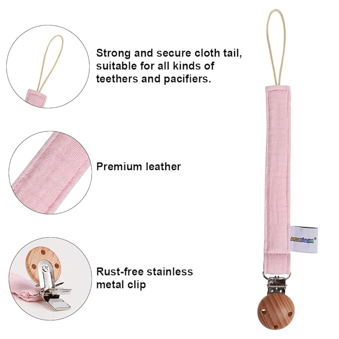 Baby Food Grade Silicone Teether Toy with Pacifier Clip Holder,Teething Pain Relief Toys Gift Set for 3 Months+ Boys and Girls,Freezer Safe,BPA Free. (Pink Elephant)