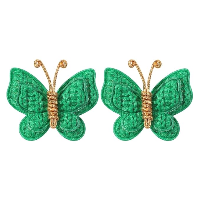 Pack of 2 hair bows girls. Kids’Fashionable Artificial Butterfly Hair Clips (green)