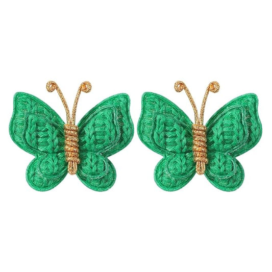 Pack of 2 hair bows girls. Kids’Fashionable Artificial Butterfly Hair Clips (green)