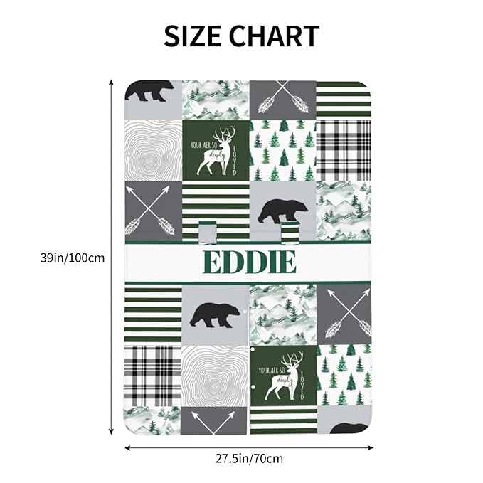 Personalized Baby Car Seat Canopy with Name, Custom Woodland Baby Car Seats Covers for Baby Boy, Opening Minky Nursing Breastfeeding Cover for Infant, Carseat Canopies for Newborn