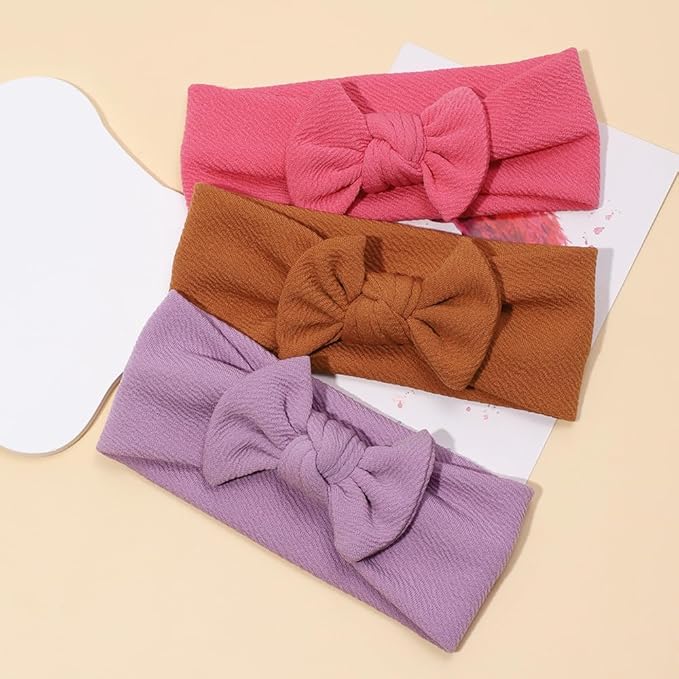 JIAHANG Baby Bows Turban Knotted Head Wraps Hair Bow Headbands Stretchy Hair bands 9PCS for Newborn Infant Toddlers Girls (QYB9197)