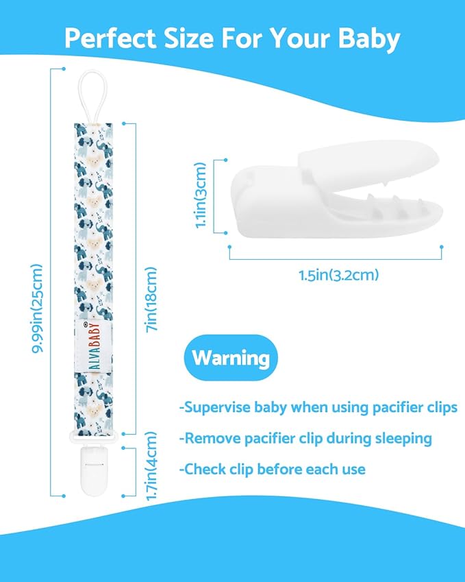 ALVABABY Pacifier Clips 8 Pack Binky Paci Clip Holder Leashes 8DP24A