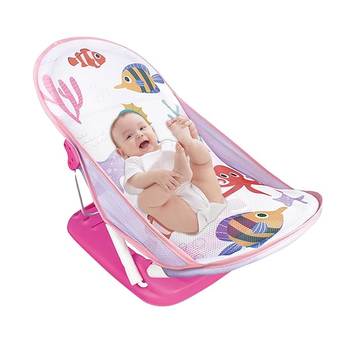 Generic Foldable Toddler Bather - Bathtub Foldable Toddler Bath Bather Seat | Foldable Baby Bather with Bath Stand | Toddler Folding Shower Rack for Bathtub Counter Sink Bathroom