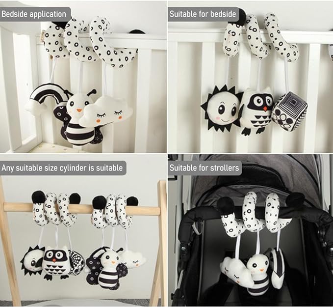 Baby Crib Pram Hanging Toys, Animal Stroller Car Seat Toy Hanging Rattles Bedside Crib Trolley for Newborn Kids ()