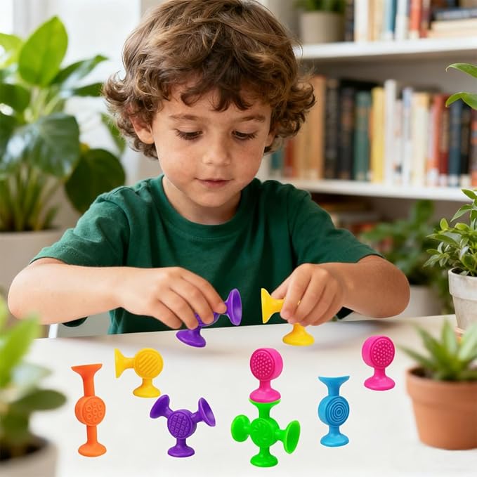 Jofan 12 Pack Suction Cup Bath Toys Texture Sensory Toys for Kids Toddlers Boys Girls Easter Basket Stuffers Gifts Fillers Party Favors