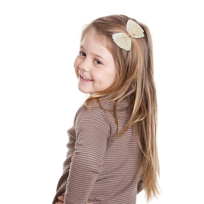inSowni 12 Pack Tulle Bow with Glitter Star Alligator Hair Clips Barrettes Accessories for Baby Girls Toddlers Kids Children Teens Medium