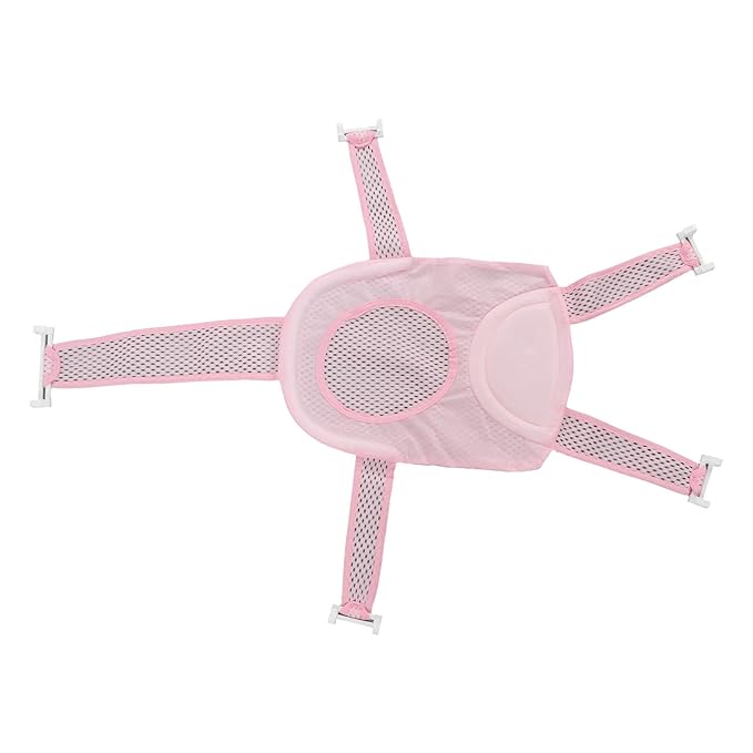 Asixxsix Bath Seat Support Net, Five Corner Baby Bath Seat Support Net Skid Proof Adjustable Baby Bath Support Net Universal Breathable Baby Shower Net for Newborn 0 to 18 Months