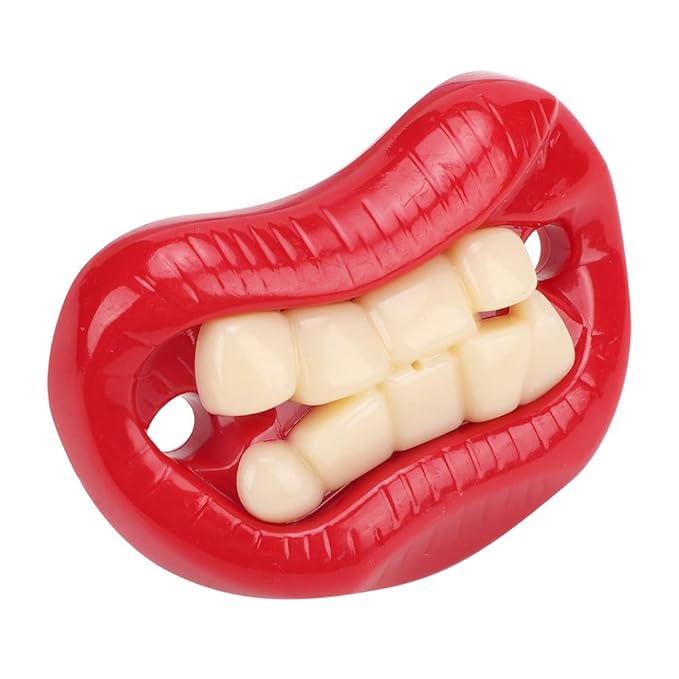Funny Red Lip Pacifier, Soft Gel Laughing Mouth Soother for Babies Kids Child