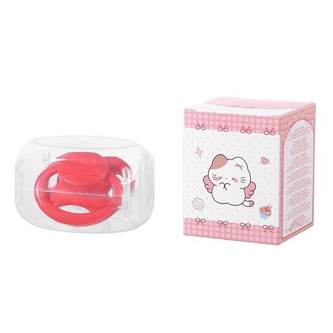 Landofgenie Adult Size Large Shield Pacifiers Bone Shaped Cutie Pacifier Red