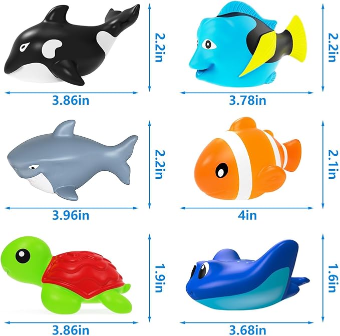 Light Up Bath Toys,Mold Free No Hole Baby Bath Toys for Toddlers,Water-Activated Lights Flashes and Change Color Ocean Animal,Sensory Toys for Kids,Water Table,Bathtub,Shower,Pool