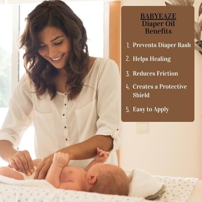 Organic Baby Diaper Oil - Gentle, Mess-Free Alternative to Rash Creams & Sprays, Hands-Free Use, Natural Coconut