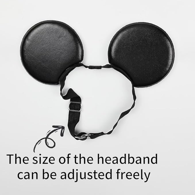 Adjustable Mouse Ears Headband, PU Ears Elastic Hairband for Unisex Kids Baby Boys Girls Kid Party Supplies