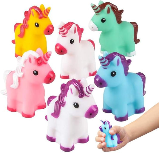 ArtCreativity Unicorn Rubber Toys for Kids - Pack of 12 - Unicorn Birthday Party Favors and Supplies, 2 Inch Floating Bath and Pool Water Toys for Girls, Cute Goodie Bag Fillers, Assorted Colors