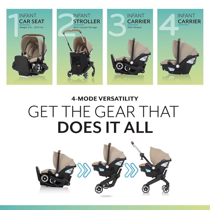 Evenflo Shyft DualRide Infant Car Seat Stroller Combo Topaz