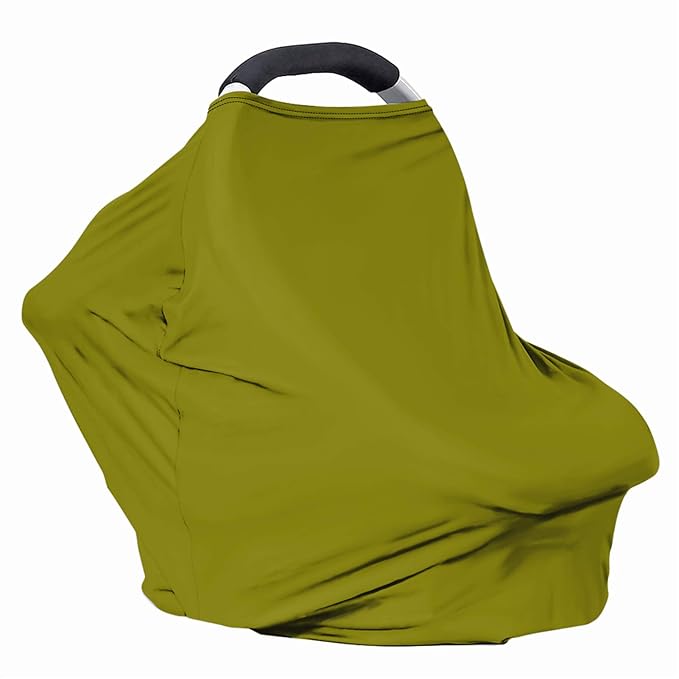 Solid Color Car Seat Nursing Breastfeeding Cover, Multi Use Cover Cozy Carseat Canopy Cover, Infant Babies Stroller Cover,Ultra Soft Stretchy Nurse Gifts Light Green Breastfeeding Cover