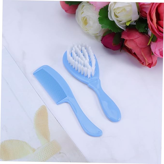 Brush and Comb Set Anti-Static Massage Comb for Boy Girl Circular Tooth Design for Gentle Grooming Bright Color Haircare Kit for Newborns