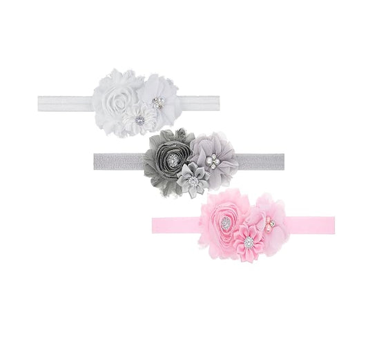 Baby Girl Headbands with Bows.(FD88) (White,Gray,Pink)
