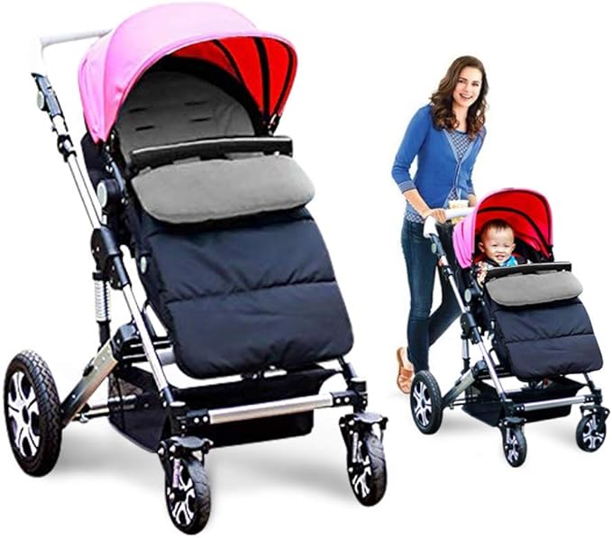 Universal Waterproof Baby Stroller Footmuff, Warm Winter Baby Bunting Stroller Cover with Dual Zipper, 3-Season Toddler Stroller Blanket for Cold Weather, Fit Infants Toddlers, Stroller (Grey)