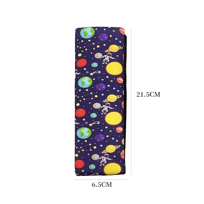 Baby Seat Belt Strap Cover, 2 Pcs Kids Car Seat Belt Cushions Pads, Shoulder Strap Protectors for Girls Boys (Space 4A)